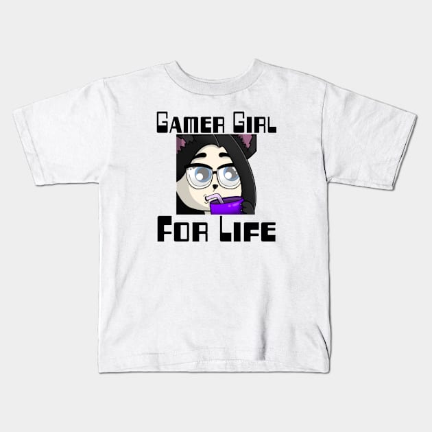 Gamer Girl For Life Kids T-Shirt by WolfGang mmxx